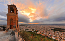 Sunset from Lykavittos hill, St. George Chapel, Athens - Virtual tour