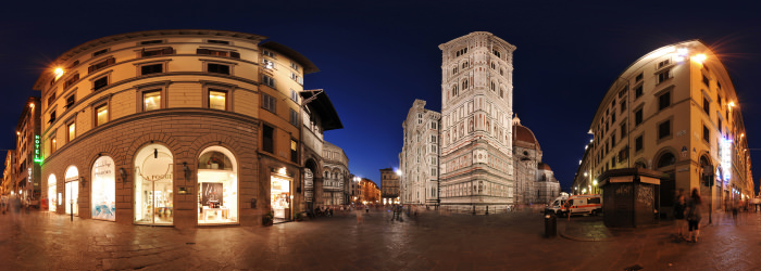 Piazza del Duomo di notte, Firenze, Toscana - Virtual tour