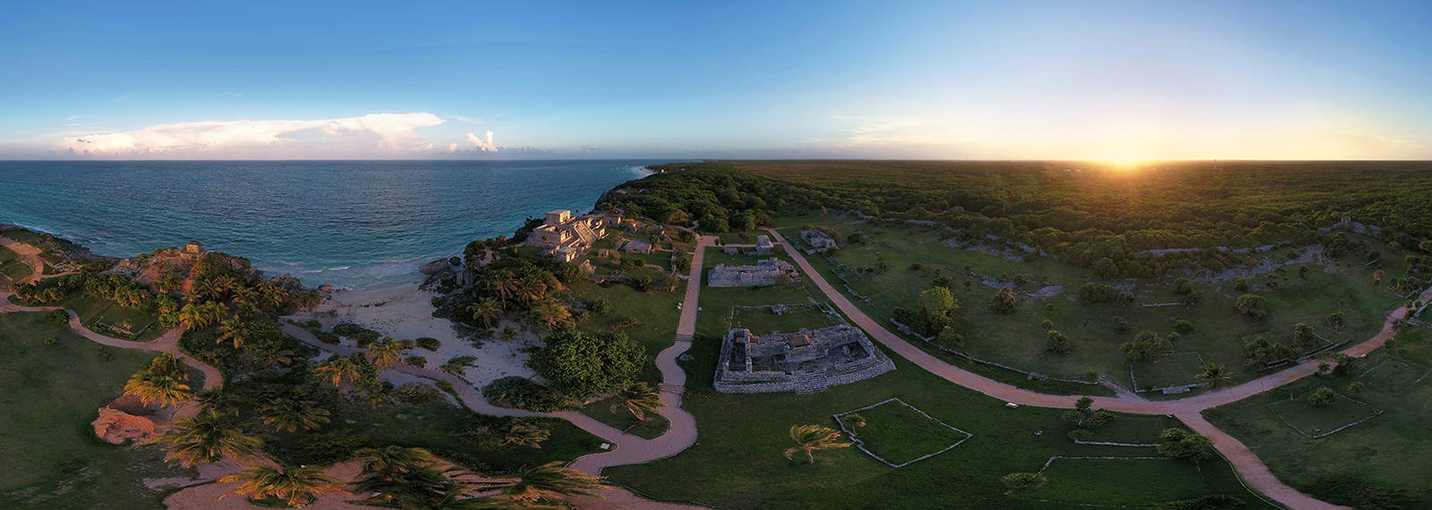 Tulum ruins at Sunset, Riviera Maya - Virtual tour